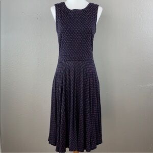 LOFT Navy and Red Knit Swing Dress